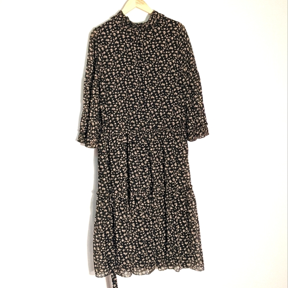 INA Ditsy Floral Shift Maxi Dress with Waist Tie, Small - Picture 4 of 14